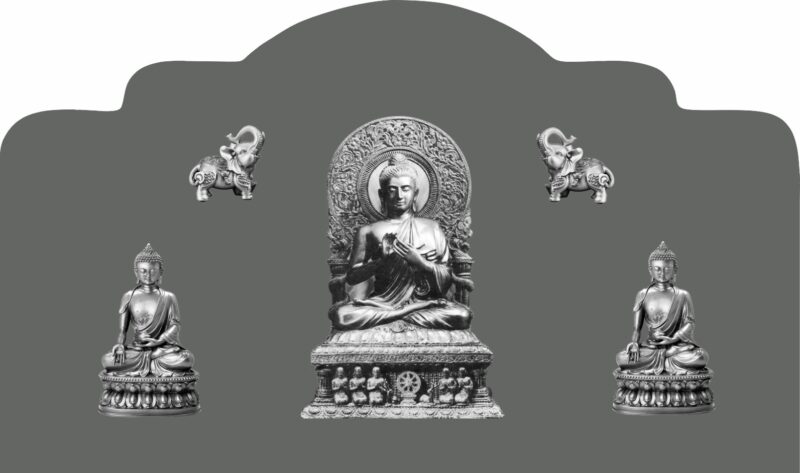 Cabecero de cama en vinilo de budas