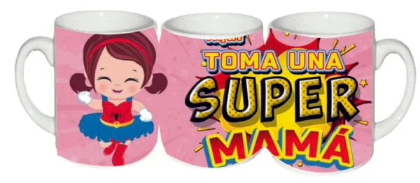 Taza día de la madre super mama