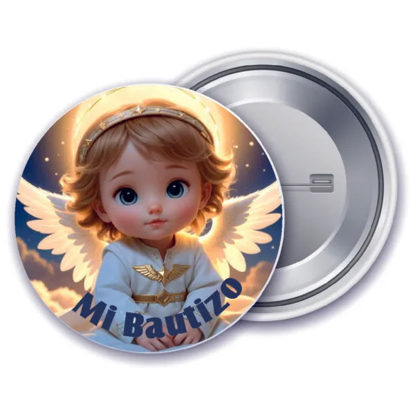 chapa bautizo Ángel luz