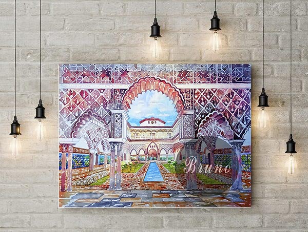 Lienzo Real Alcázar jardines