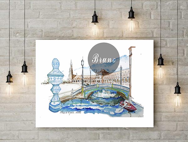 Lienzo puente plaza España