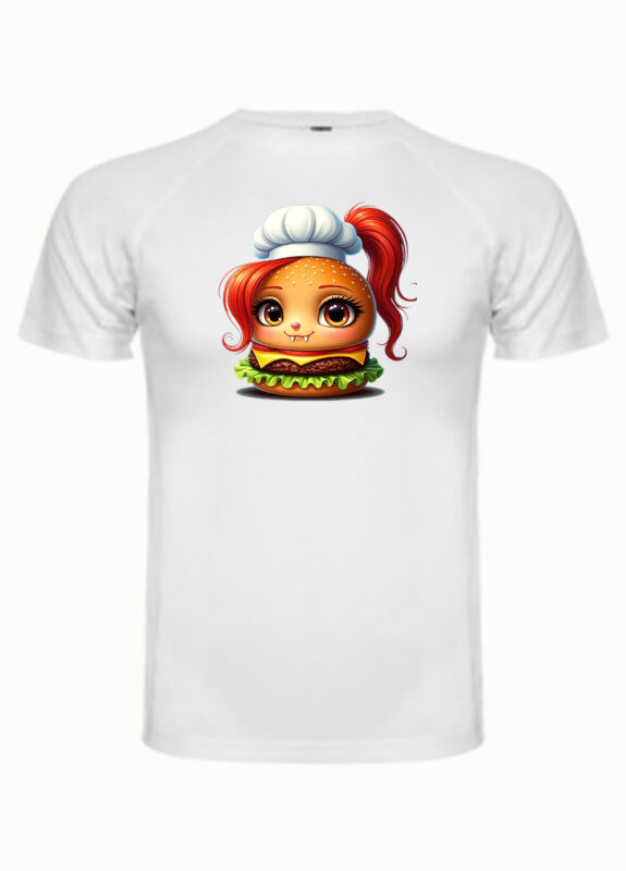 camiseta hamburguesa pelirroja